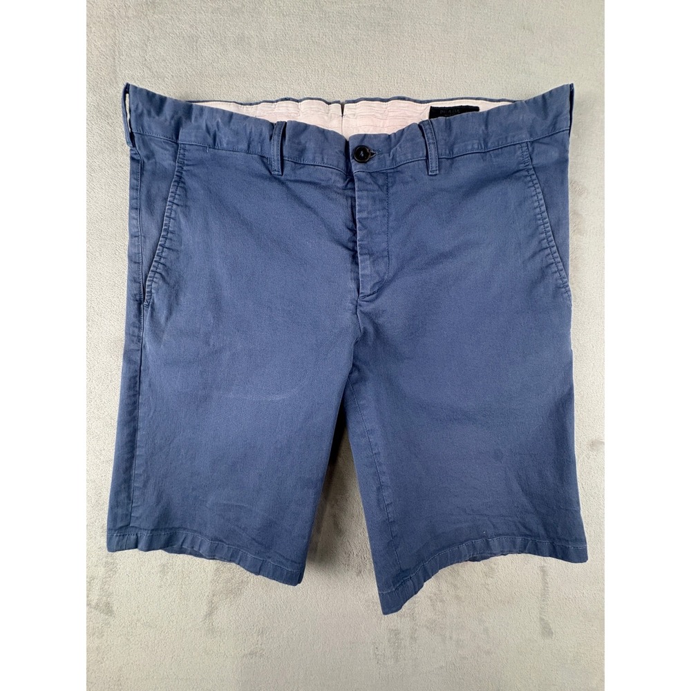 Prada Milano Mens Blue Chino Shorts Size 52 IT US 36 Cotton Twill Flat Front